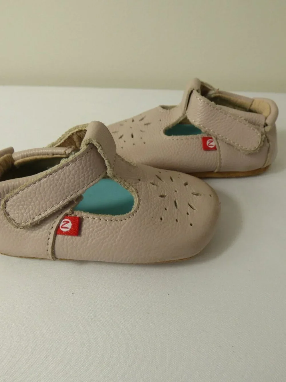 Zutano Genuine Leather Blush Mary Janes, Size 12 Months